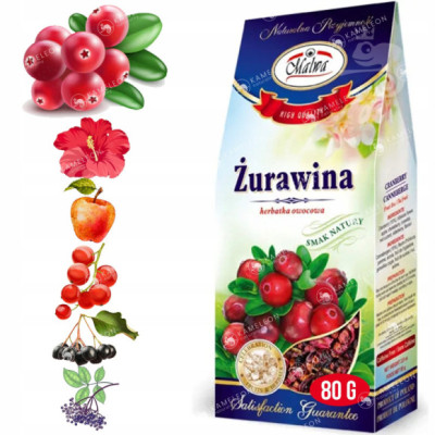 Malwa Herbatka HERBATA OWOCOWA ŻURAWINA SUSZ 80G