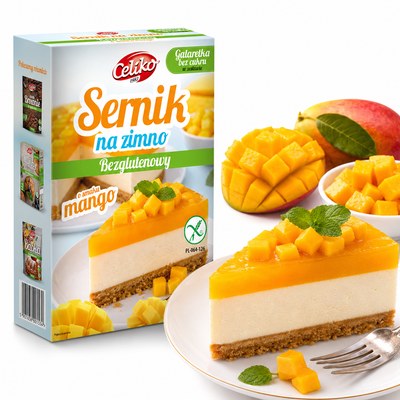 Celiko SERNIK NA ZIMNO smak MANGO mieszanka bezglutenowa