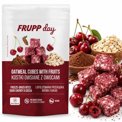 Celiko FRUPP DAYLIOFILIZOWANE KOSTKI OWSIANE WIŚNIA Z KAKAO