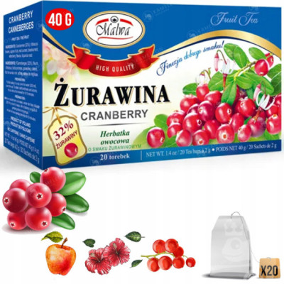 Malwa Herbatka HERBATA OWOCOWA ŻURAWINA żurawinowa