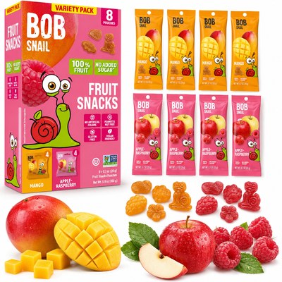 Bob Snail ŻELKI MIX SMAKÓW bez cukru glutenu MALINA MANGO