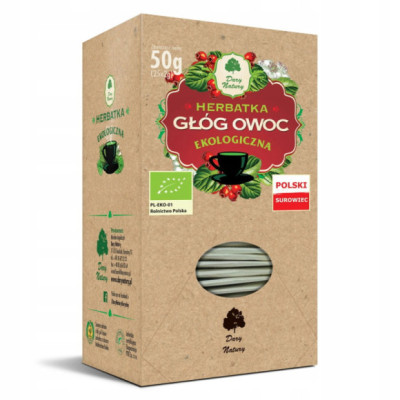 OWOC GŁOGU Herbatka EKO 50g saszetki GŁÓG DARY NATURY wsparcie ZDROWE SERCE