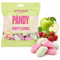 PANDY FLUFFY CLOUDS ŻELKI BEZ DODATKU CUKRU POZIOMKA JABŁKO