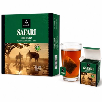 Astra SAFARI 100% HERBATA CZARNA Z KERNII 60 TOREBEK