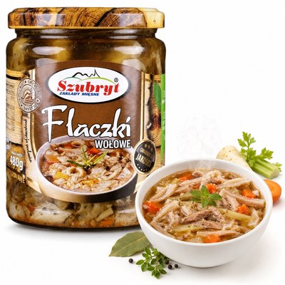 Szubryt FLACZKI FLAKI WOŁOWE aromatyczne GOTOWE DANIE DO