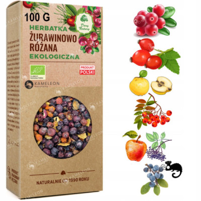 ŻURAWINOWO RÓŻANA herbatka herbata owocowa EKO DARY NATURY 100G 0,1KG