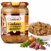 Szubryt GULASZ Z SERC DROBIOWYCH Z CEBULĄ danie gotowe 460g