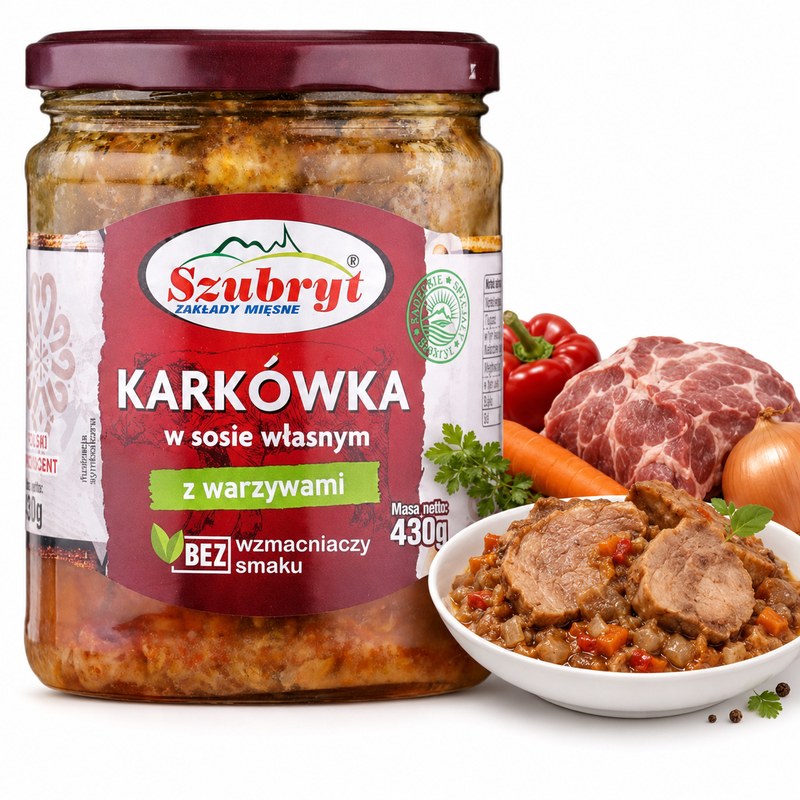 Szubryt KARKÓWKA W SOSIE WŁASNYM Z WARZYWAMI danie gotowe