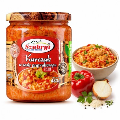 Szubryt KURCZAK W SOSIE PAPRYKOWYM Z RYŻEM PARABLICZNYM