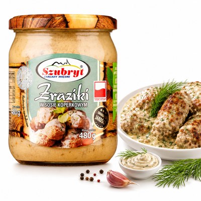 Szubryt ZRAZIKI WIEPRZOWE W SOSIE KOPERKOWYM danie gotowe