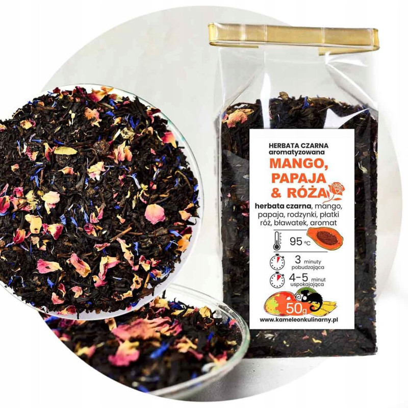 HERBATA CZARNA SMAKOWA aromatyzowana MIX 5x 50g zestaw herbat 250g PYCHA!