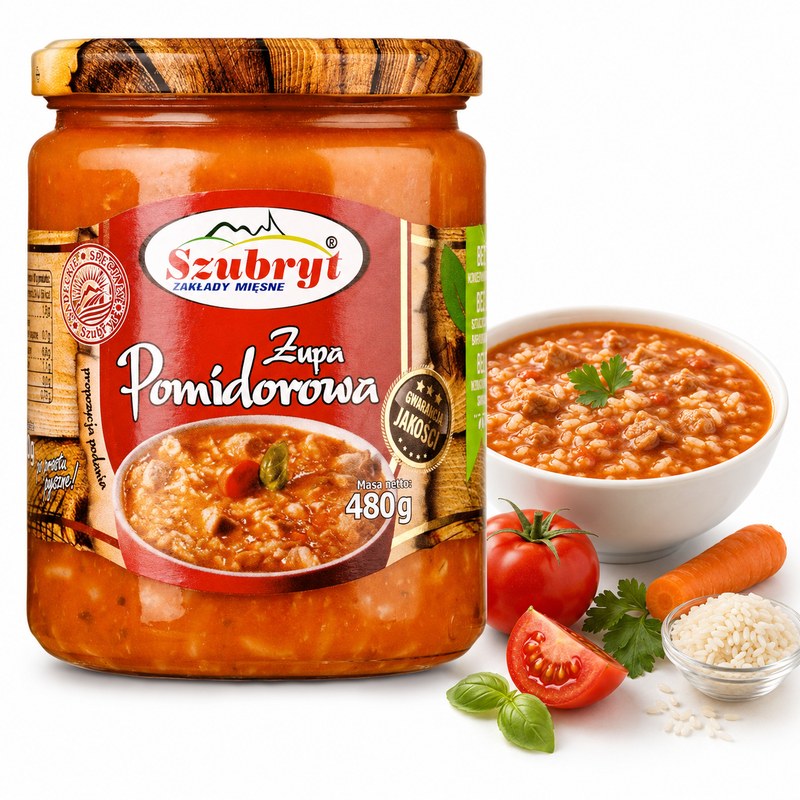 Szubryt ZUPA POMIDOROWA Z RYŻEM I MIĘSEM DROBIOWYM