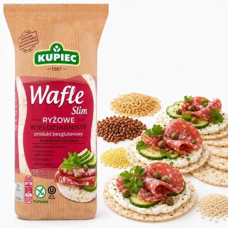 Kupiec WAFLE WIELOZIARNISTE SLIM LEKKA CHRUPIĄCA PRZEKĄSKA