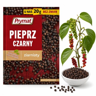 Prymat PIEPRZ CZARNY ZIARNISTY AROMATYCZNA PRZYPRAWA 20g