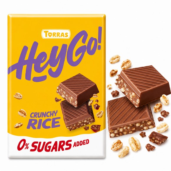 Torras HEY GO! CRUNCHY RICE CZEKOLADA MLECZNA Z CHRUPIĄCYM