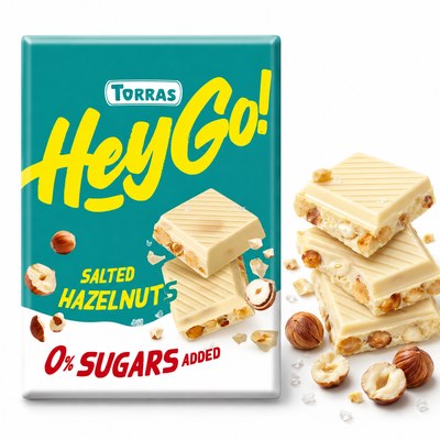 Torras HEY GO! CZEKOLADA BIAŁA Z ORZECHAMI LASKOWYMI I SOLA