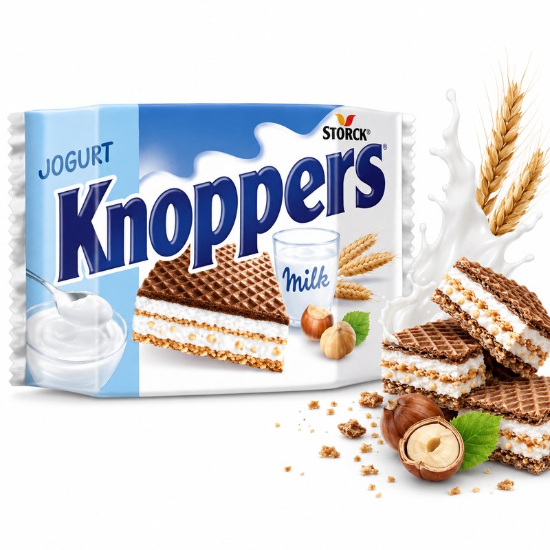 Storck KNOPPERS WAFEL WAFELEK MLECZNA KANAPKA smak