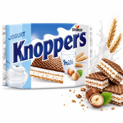 Storck KNOPPERS WAFEL WAFELEK MLECZNA KANAPKA smak