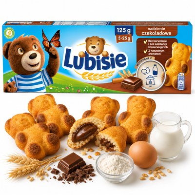 LUBISIE CIASTKA BISZKOPTOWE Z NADZIENIEM CZEKOLADOWYM 5x25g