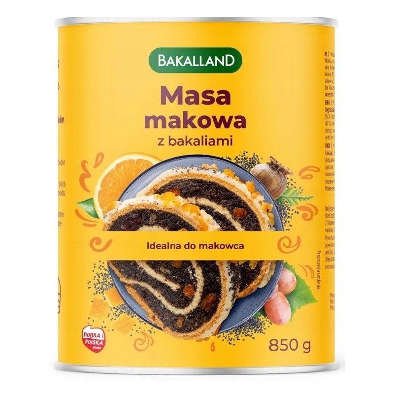 BAKALLAND MASA MAKOWA Z BAKALIAMI DO CIAST I DESERÓW puszka