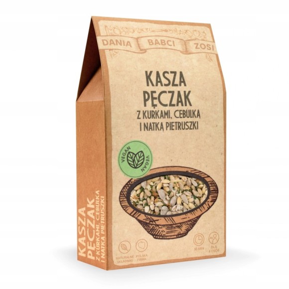 DANIA BABCI ZOSI - KASZA pęczak z kurkami, cebulką i natką