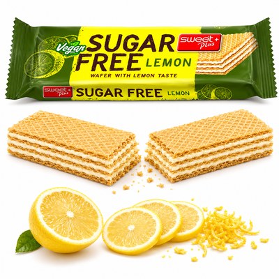 Sweet Plus SUGAR FREE LEMON WAFELEK BEZ CUKRU z kremem o