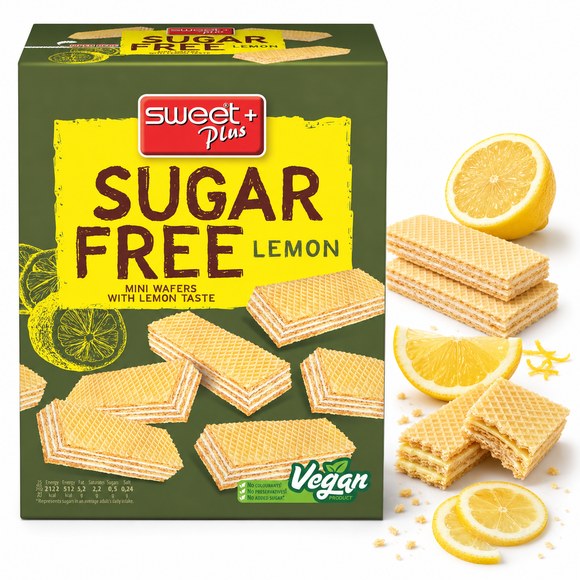 Sweet Plus SUGAR FREE LEMON WAFELKI BEZ CUKRU z kremem