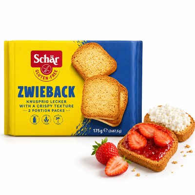 Schar ZWIEBACK SUCHARKI BEZGLUTENOWE BEZ LAKTOZY lekko