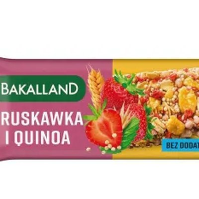 BA! BATON zdrowy zbożowy TRUSKAWA I QUINOA 40g BAKALLAND