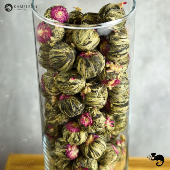 HERBATA KWITNĄCA BIAŁA I ZIELONA FLOWER LICHI BALL - KARMEL KARMELOWA 1szt HERBATA KWITNĄCA BIAŁA I ZIELONA FLOWER LICHI BALL - KARMEL KARMELOWA 1szt