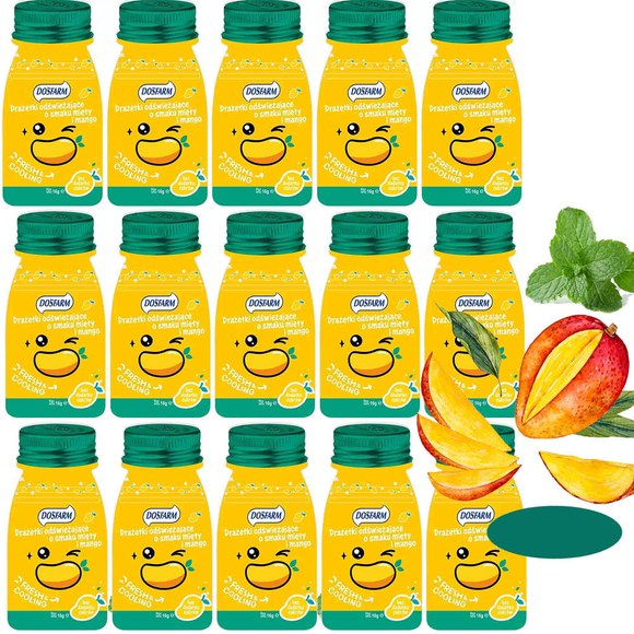 CUKIERKI DRAŻE ODŚWIEŻAJĄCE mięta MANGO bc 16g x15