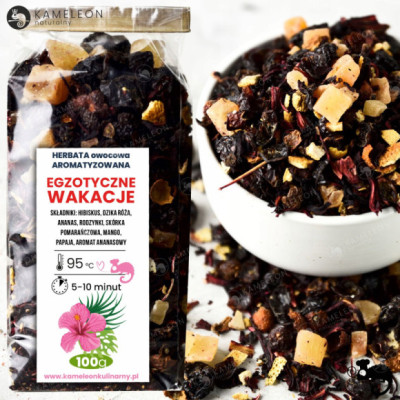 HERBATA OWOCOWA aromatyzowana EGZOTYCZE WAKACJE ananas mango papaja 100g