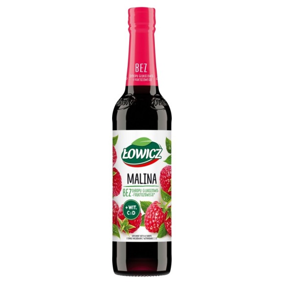 SYROP owocowy MALINOWY MALINA MALINY z witaminą C D - 400ml
