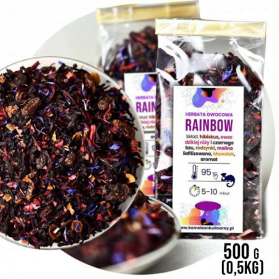 HERBATA owocowa RAINBOW hibiskus dzika róża 0,5kg