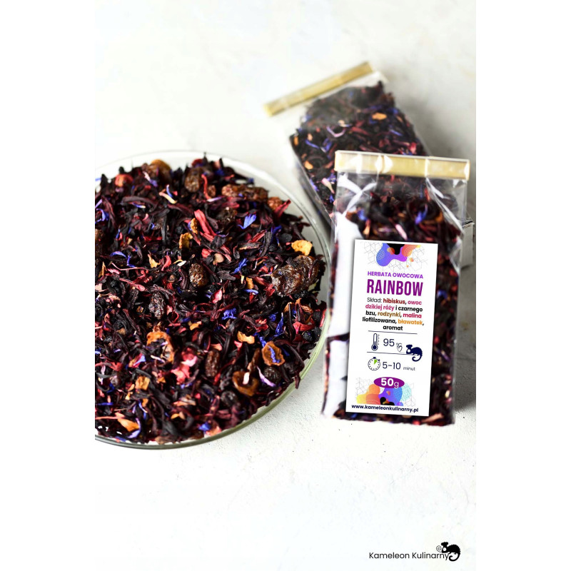 HERBATA owocowa RAINBOW hibiskus dzika róża 0,5kg