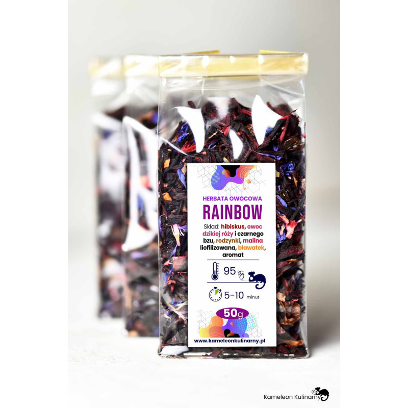 HERBATA owocowa RAINBOW hibiskus dzika róża malina