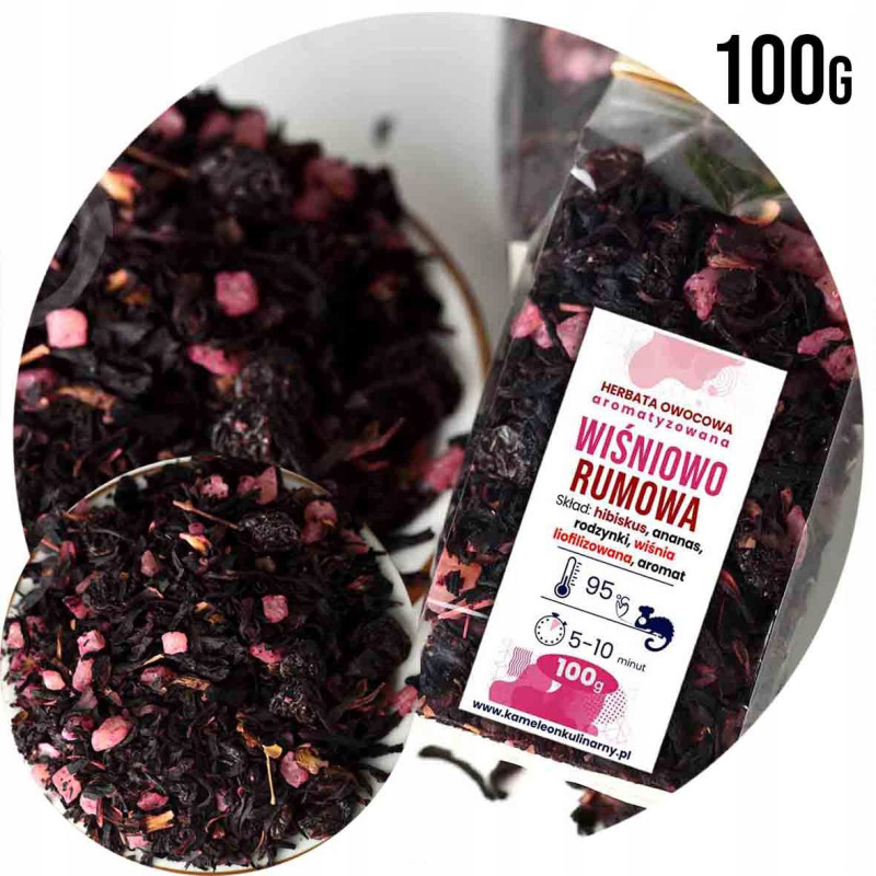 HERBATA owocowa WIŚNIOWO-RUMOWA wiśnie rum 100g