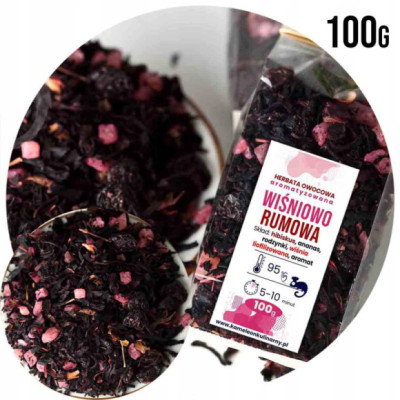 HERBATA owocowa WIŚNIOWO-RUMOWA wiśnie rum 100g