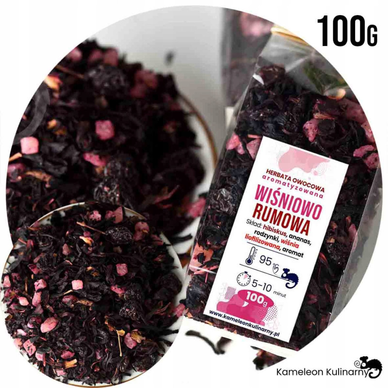 HERBATA owocowa WIŚNIOWO-RUMOWA wiśnie rum 100g