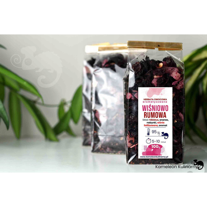 HERBATA owocowa WIŚNIOWO-RUMOWA wiśnie rum 100g