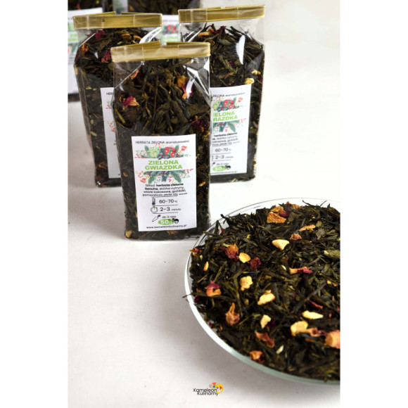 HERBATA Sencha aromatyowana ZIELONA GWIAZDKA 50g zimowa pyszna OD KAMELEON HERBATA Sencha aromatyowana ZIELONA GWIAZDKA 50g zimowa pyszna OD KAMELEON