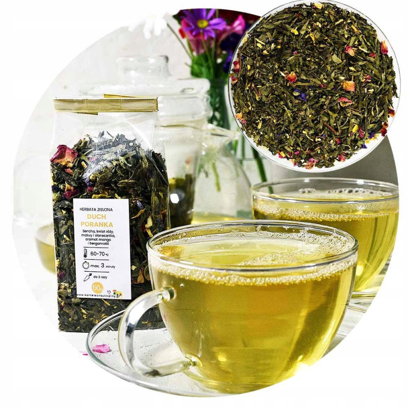 HERBATA zielona aromatyzowana DUCH PORANKA HIT 50G