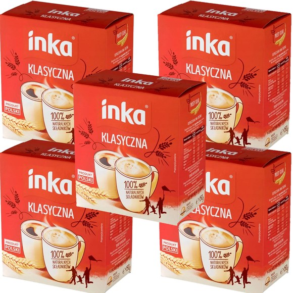 INKA KLASYCZNA rozpuszczalna kawa zbożowa BEZ KOFEINY 150g x5 0,75KG