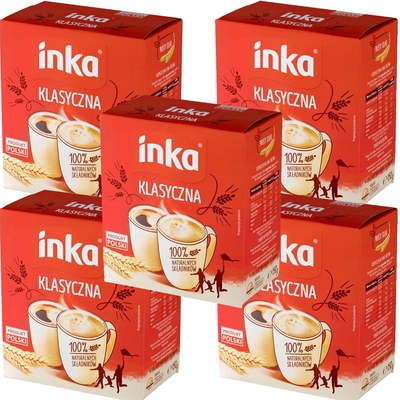 INKA KLASYCZNA rozpuszczalna kawa zbożowa BEZ KOFEINY 150g x5 0,75KG