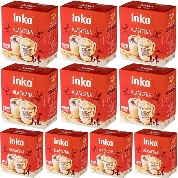 INKA KLASYCZNA rozpuszczalna kawa zbożowa BEZ KOFEINY 150g x10 1,5KG