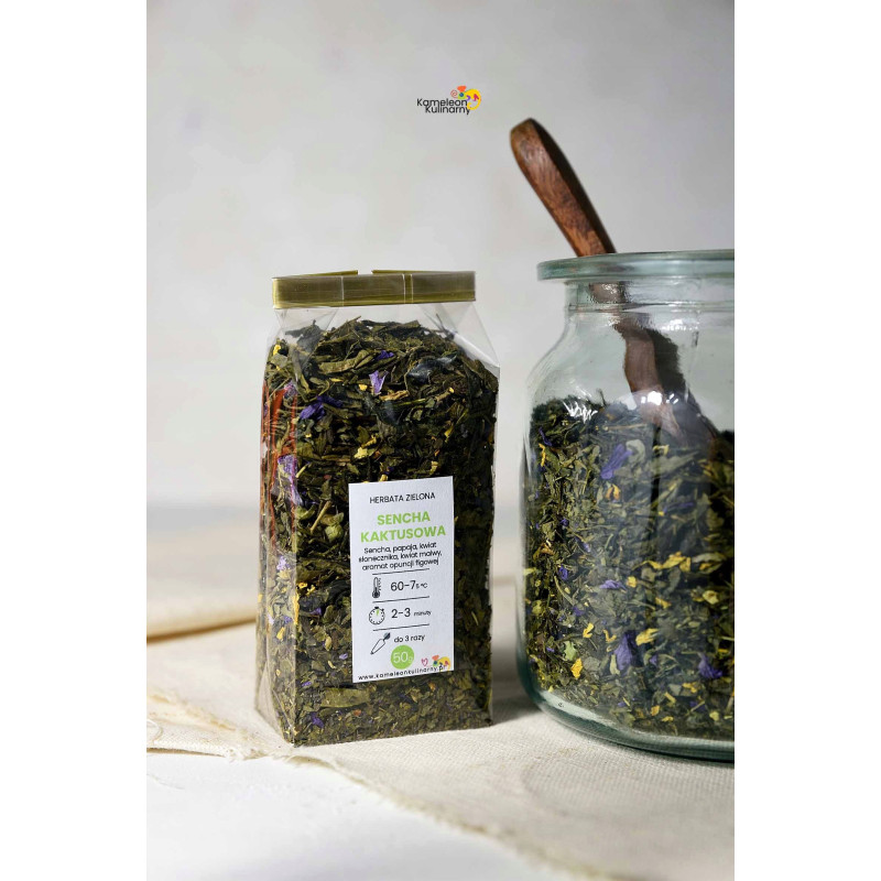 HERBATA zielona aromatyzowana SENCHA KAKTUSOWA 50G