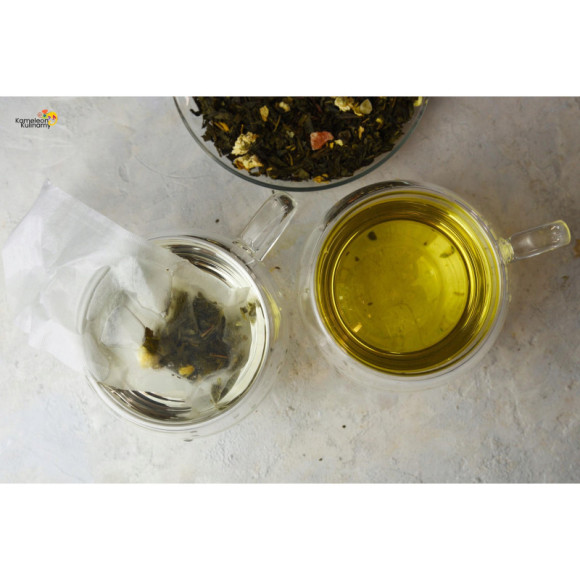 HERBATA ZIELONA aromatyzowana Sencha MANGO PAPAJA ANANAS + rumianek 50g HERBATA ZIELONA aromatyzowana Sencha MANGO PAPAJA ANANAS + rumianek 50g