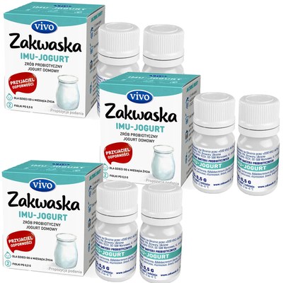 Zakwaska Zakwaski Vivo IMU JOGURT kultury bakterii 2 fiolki