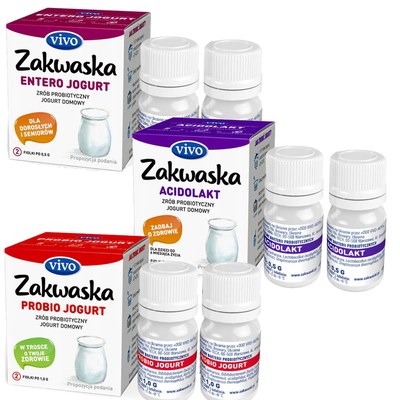 3x Zakwaska Zakwaski Vivo ENTERO ACIDOLAKT PROBIO JOGURT