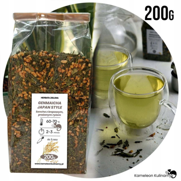 HERBATA ZIELONA GENMAICHA JAPAN STYLE z ryżem 200g HERBATA ZIELONA GENMAICHA JAPAN STYLE z ryżem 200g